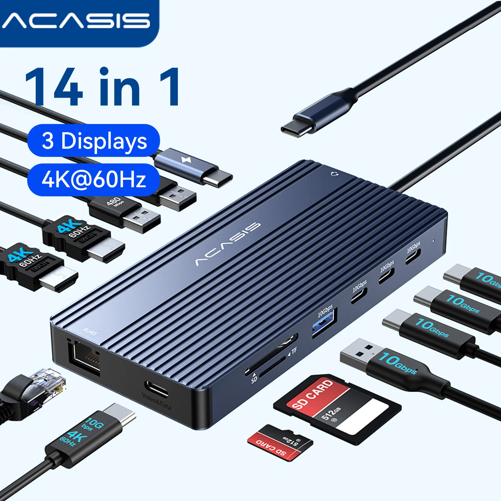 Desk Setup Mac - Acasis Hub USB-C 14 en 1
