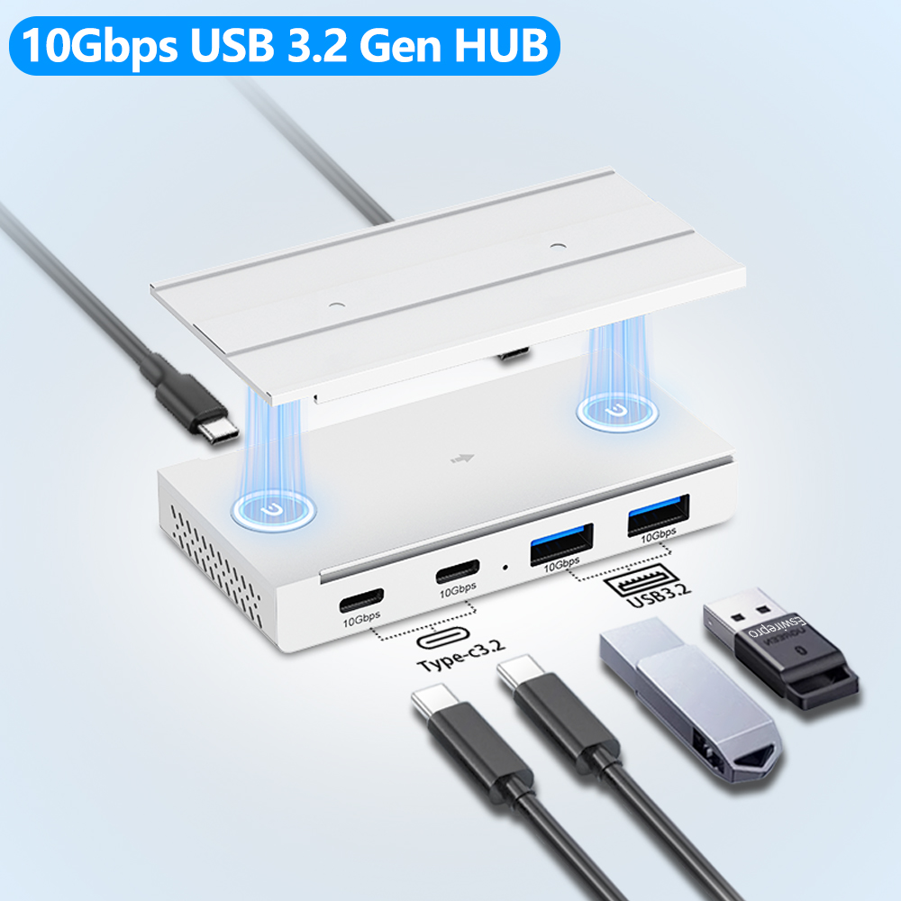 Desk Setup Mac - 10Gbps USB3.2 Gen2 HUB escritorio magnético
