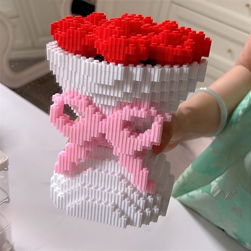 Desk Setup Gear - Paquete de rosas rojas, bloques de
