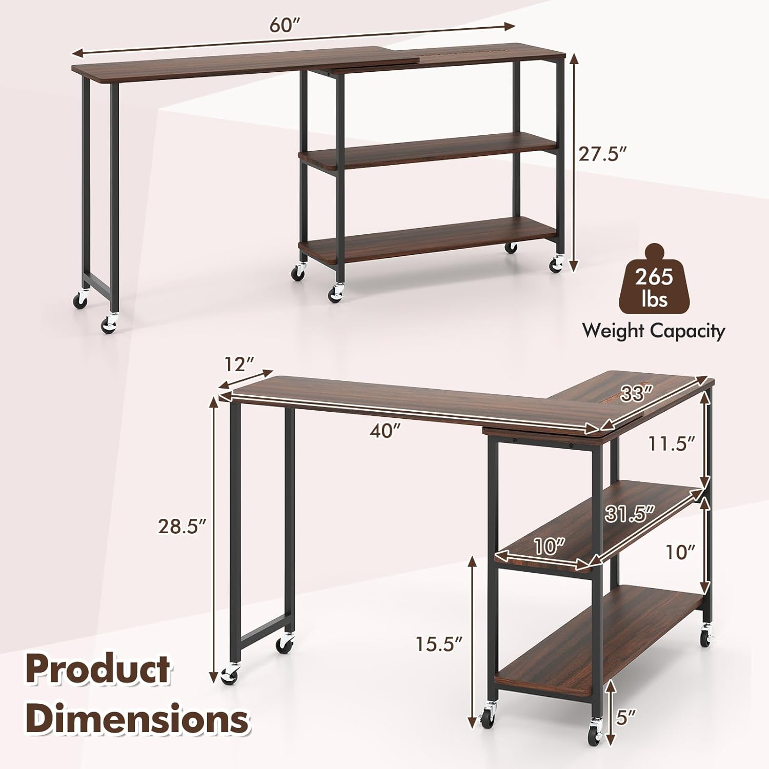360 °   Mesa Auxiliar Giratori - Desk Setup For Laptop reseña y precio