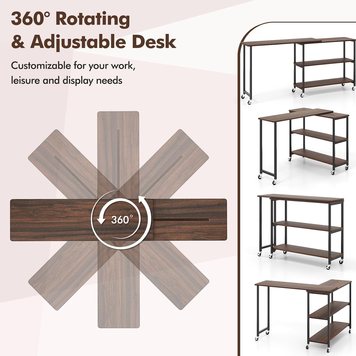 360 °   Mesa Auxiliar Giratori - Desk Setup For Laptop reseña y precio
