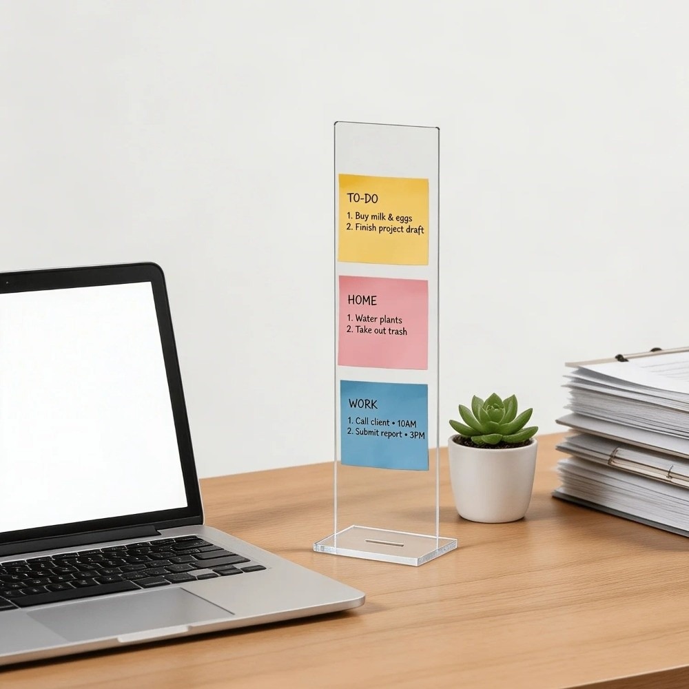 Tablero de notas acrílico dura - Desk Setup Home reseña y precio