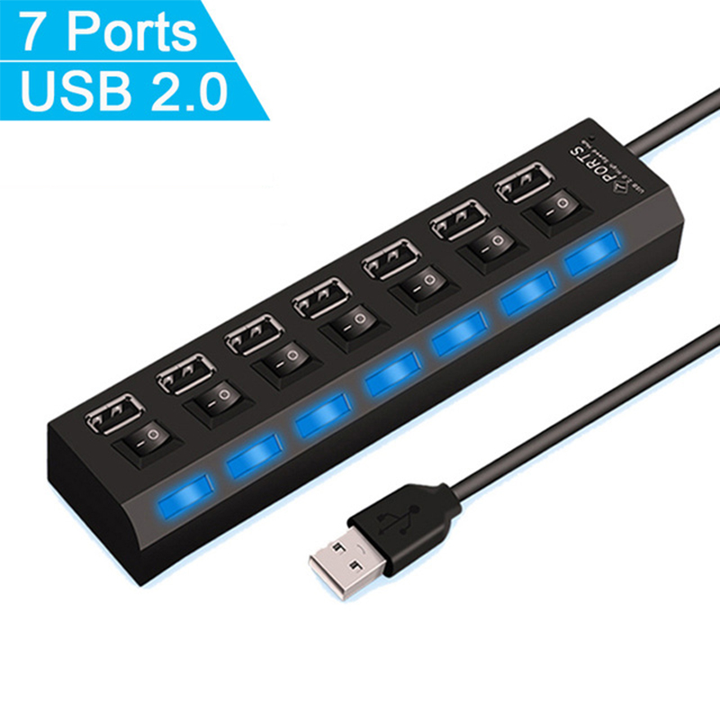 Divisor de 7 puertos USB 2,0 p - Desk Setup Mac reseña y precio