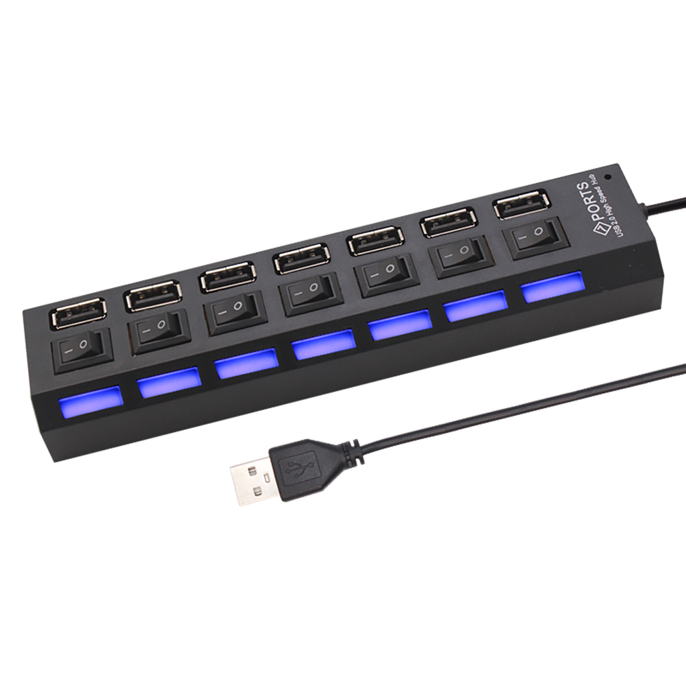 Divisor de 7 puertos USB 2,0 p - Desk Setup Mac reseña y precio
