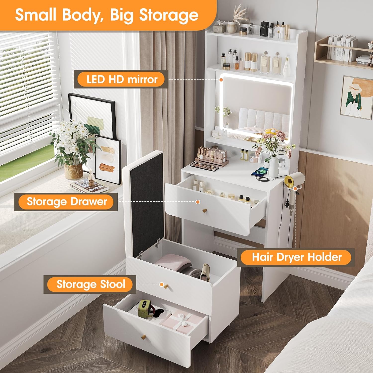 Tocador de Maquillaje con Espe - Desk Setup Bedroom reseña y precio